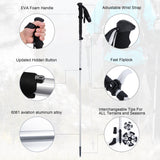 TAK Collapsible Hiking & Trekking Poles - Balance Support for Seniors, Women, and Men, 2pc Per Set